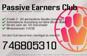 Monatliche Auszahlung mit dem Passive Earners Club